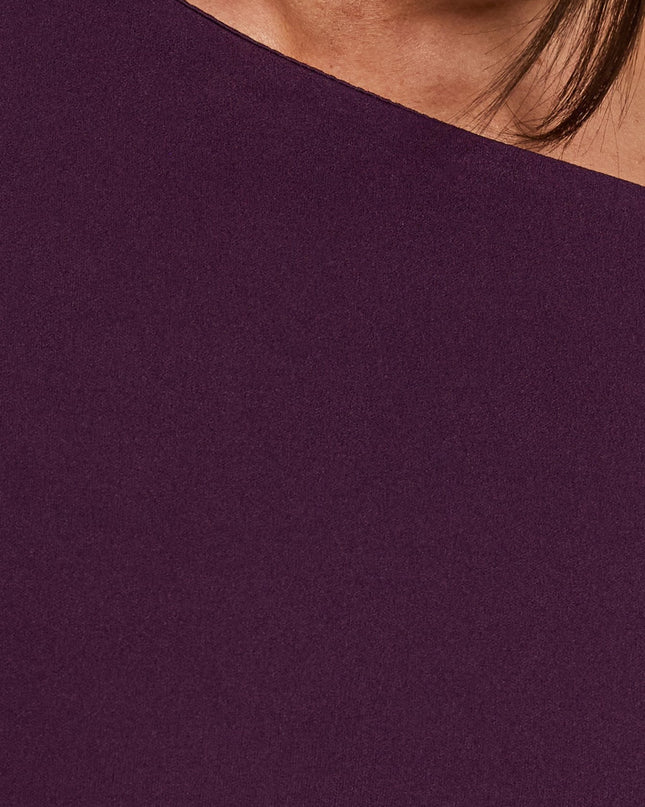 Adrietta Long Sleeve Off Shoulder Mini Dress Plum Noir