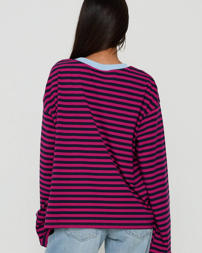 Art Archives Long Sleeve Graphic Top Multi Stripe