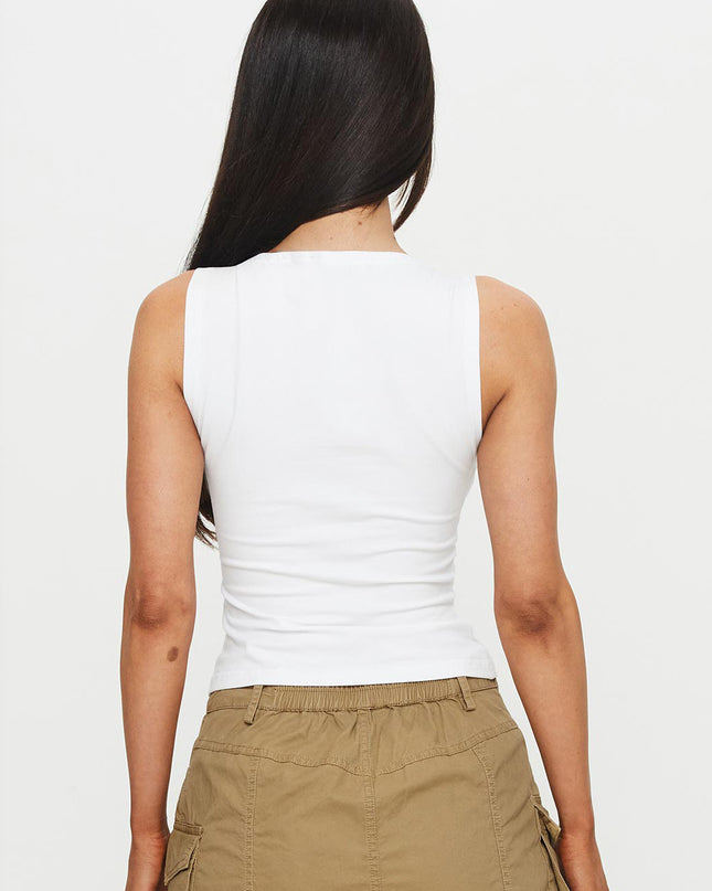 Bleeker High Neck Top White