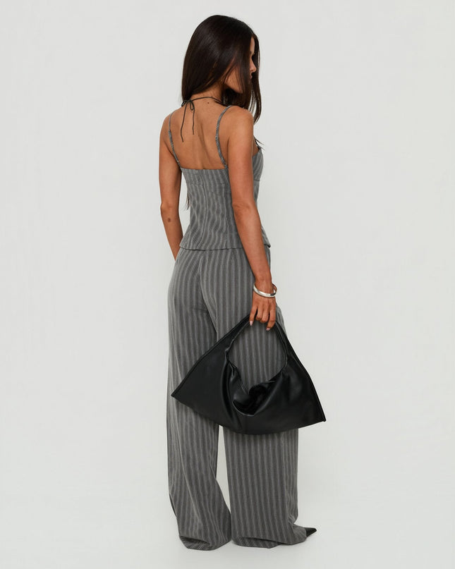 Kierstyn Corset Set Grey Stripe