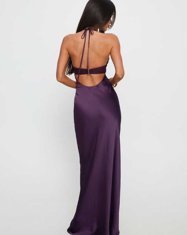 Odyssa Halter Maxi Dress Purple Petite