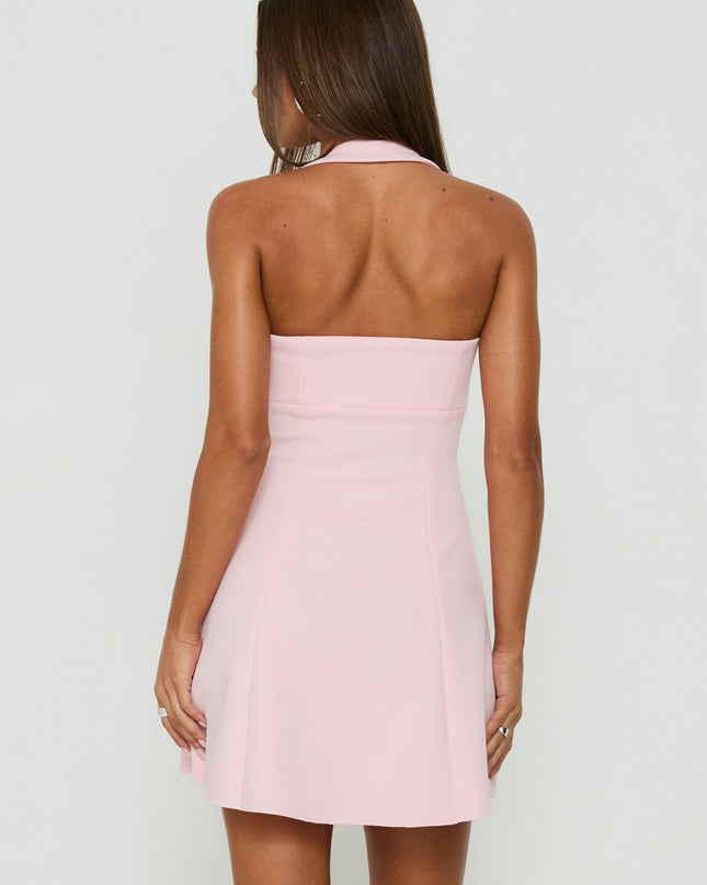 Alyn Halter Mini Dress Pink
