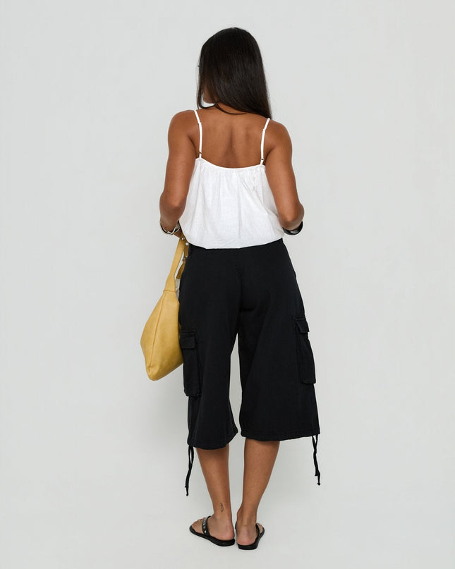 Hudsen Longline Cargo Shorts Washed Black