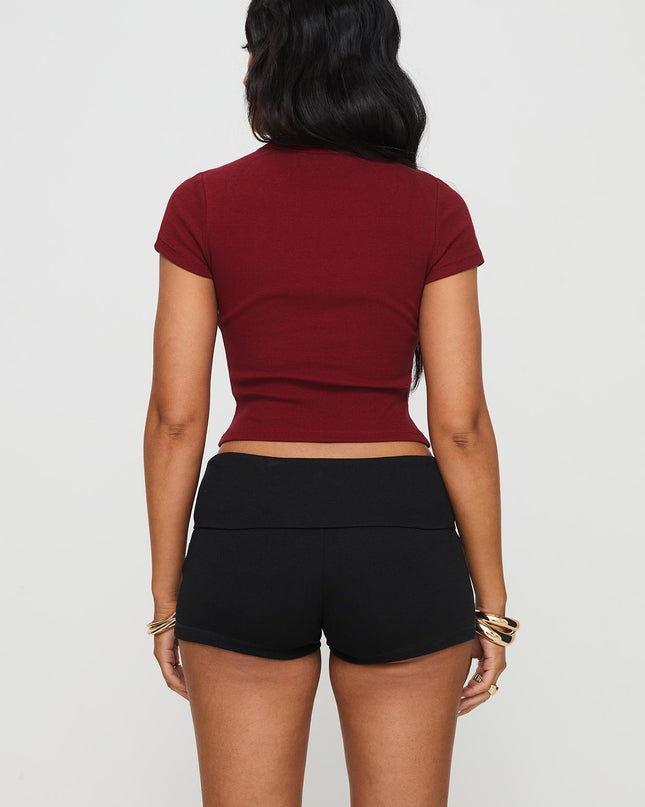 Baseline Low Rise Rib Shorts Black