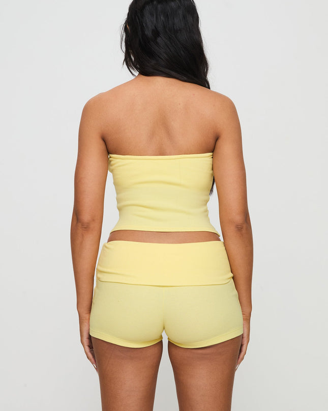 Baseline Low Rise Rib Shorts Yellow