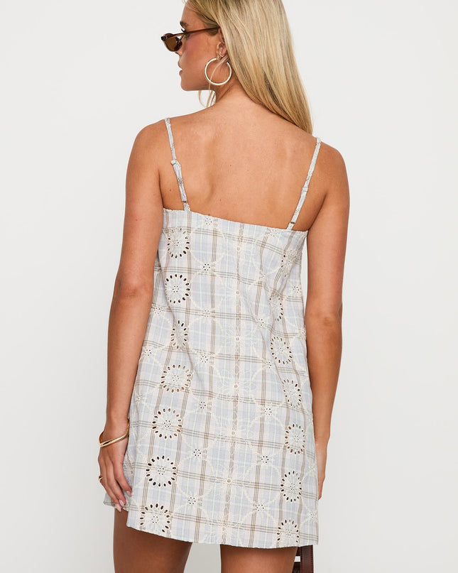 Belong Together Mini Dress Blue Check
