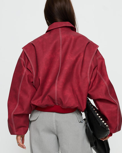 Vista Bomber Jacket Crimson