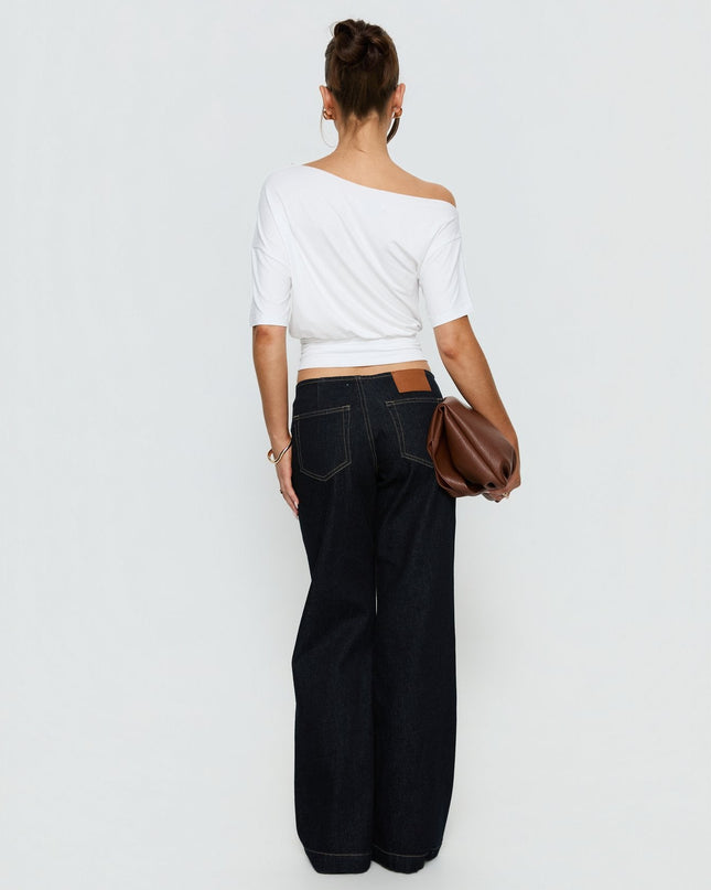 Buenos No Waist Low Rise Straight Leg Jeans Raw Denim