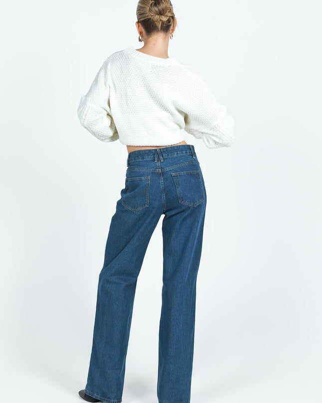 Top Model Low Rise Straight Leg Jeans Dark Denim