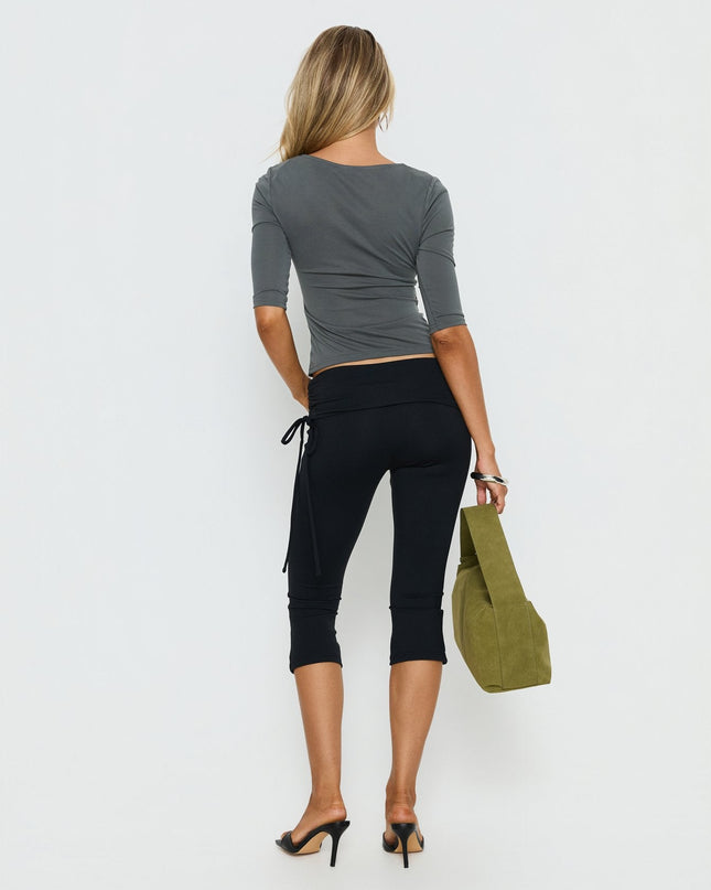 Bailor Channel Waistband Capri Pants Black