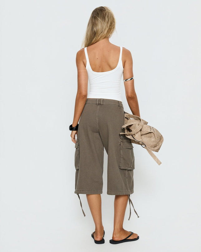 Hudsen Longline Cargo Shorts Khaki