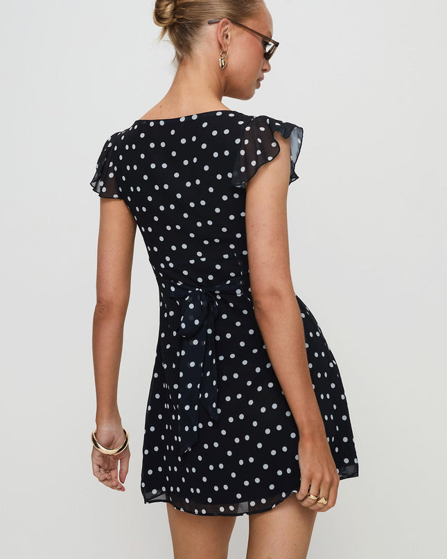 I Guess So Mini Dress Black Polka Dot