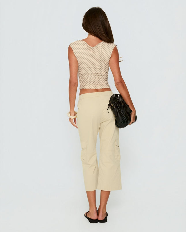 Indee Cropped Cargo Pants Beige Petite