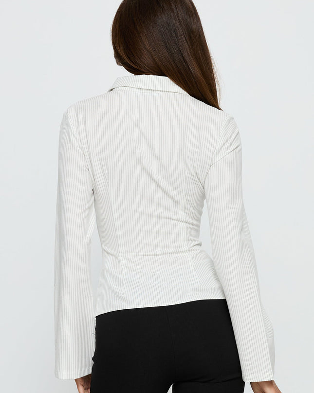 Anni Pinstripe Shirt White