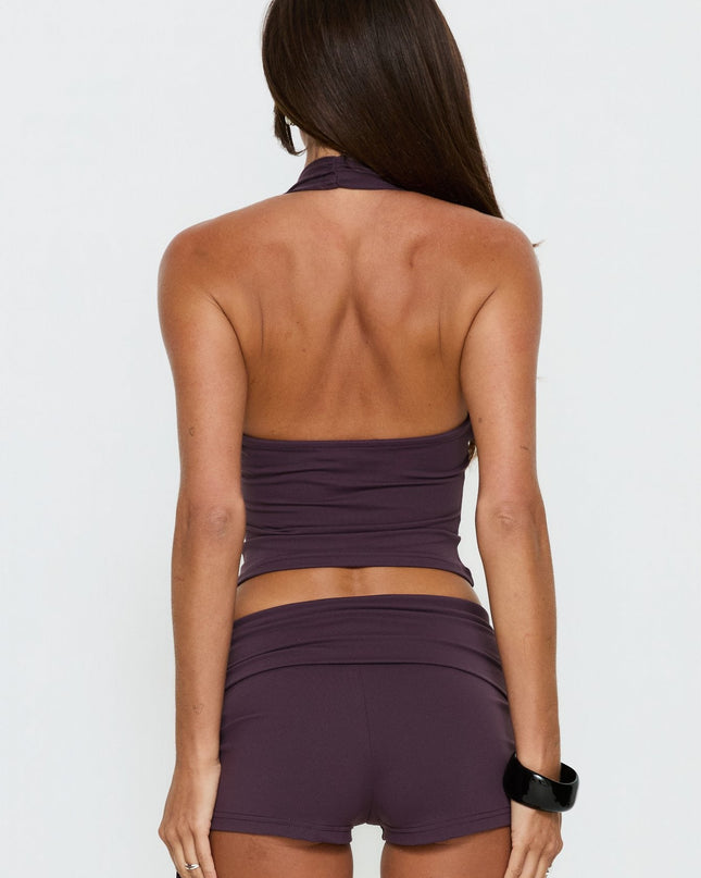 Daily Define Halter Tank Top Aubergine