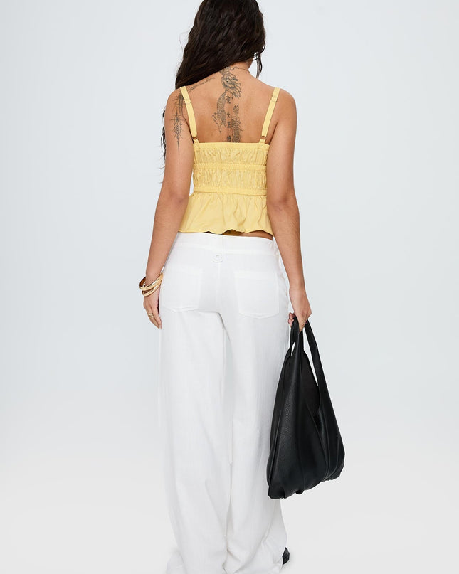 Pedra Wide Leg Pant White