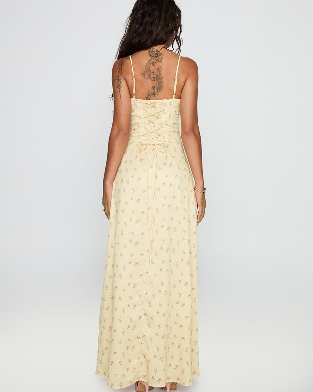 Members Only Maxi Dress Yellow Floral