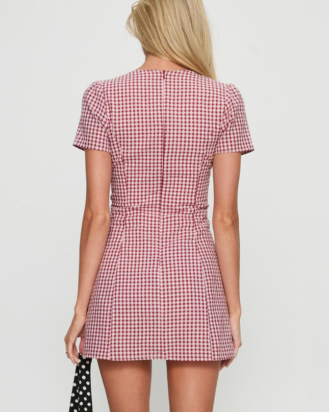Loveliness Playsuit Red Check