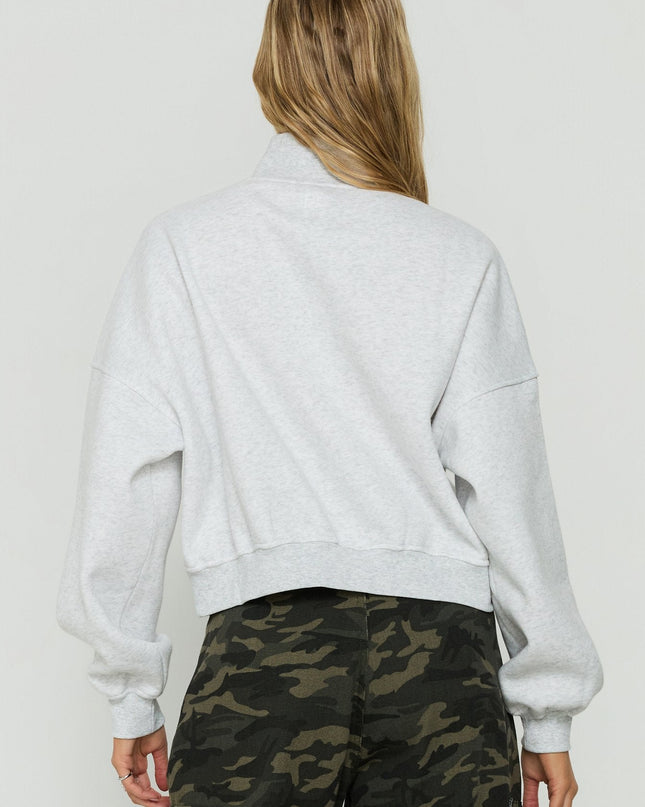 Anyya Funnel Neck Crew Jumper Grey Marle