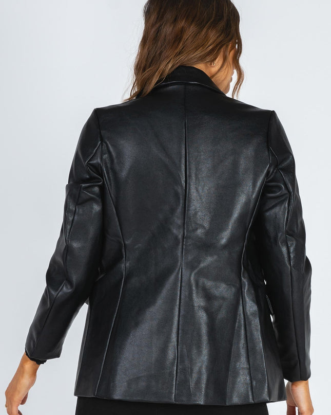 Ellen Faux Leather Blazer