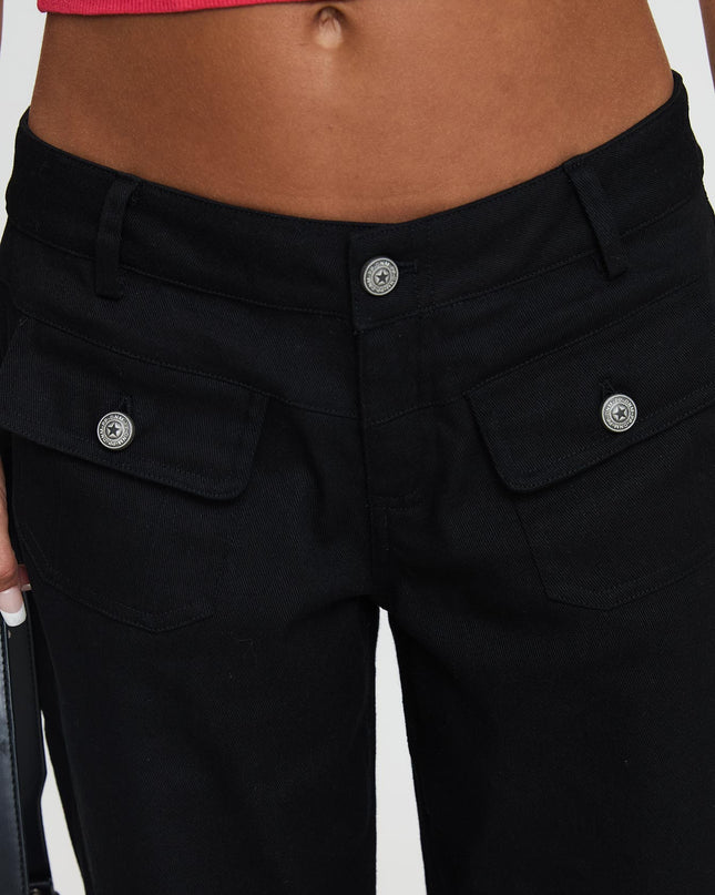 Benicale Low Rise Cargo Pants Black