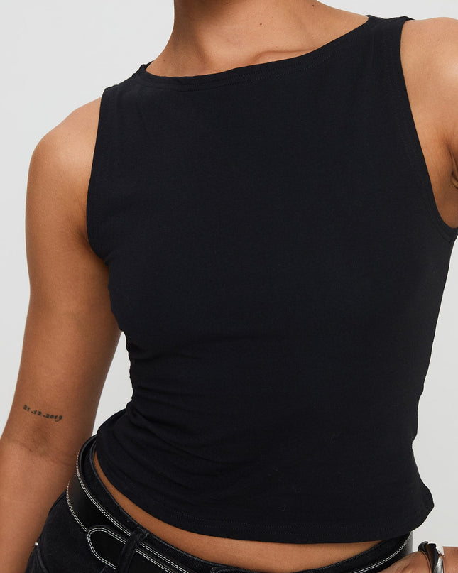 Bleeker High Neck Top Black
