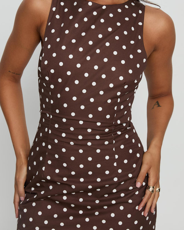 Yumiko Romper Brown Polka Dot