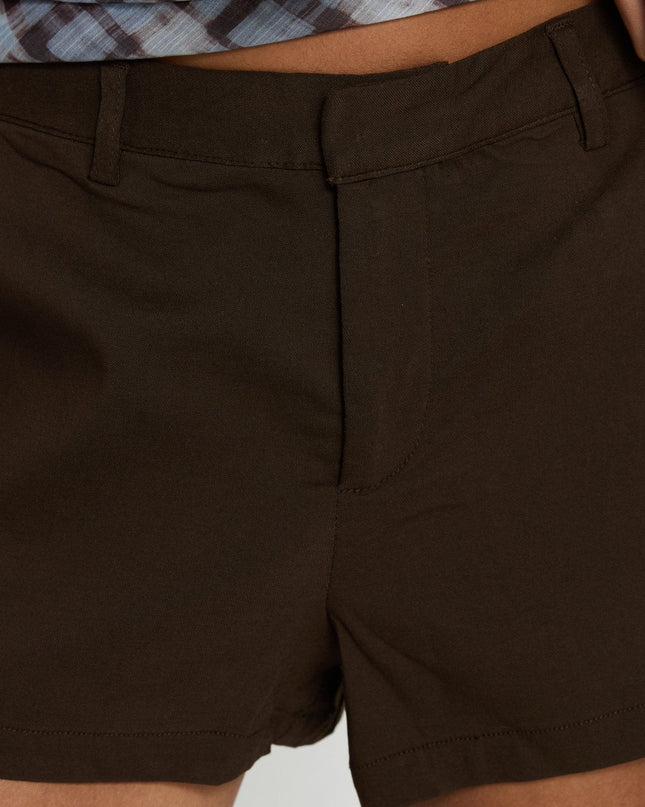 Amzie Tailored Mini Shorts Brown