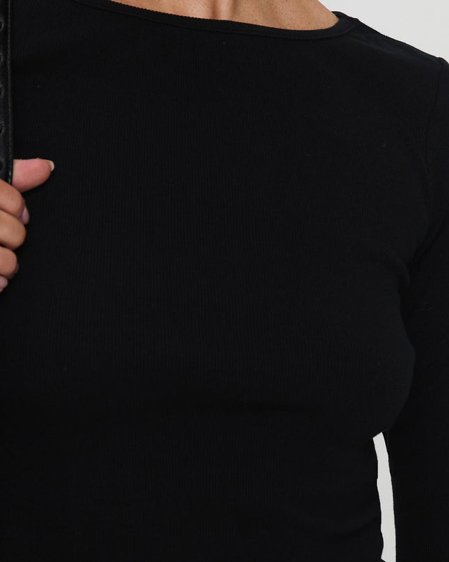 Elaia 3/4 Sleeve Top Black