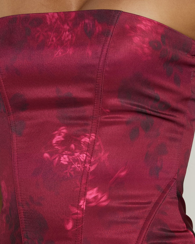 Lovesita Corset Top Red Floral
