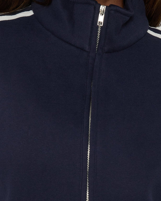 Keeran Funnel Neck Fleece Jumper Navy / White