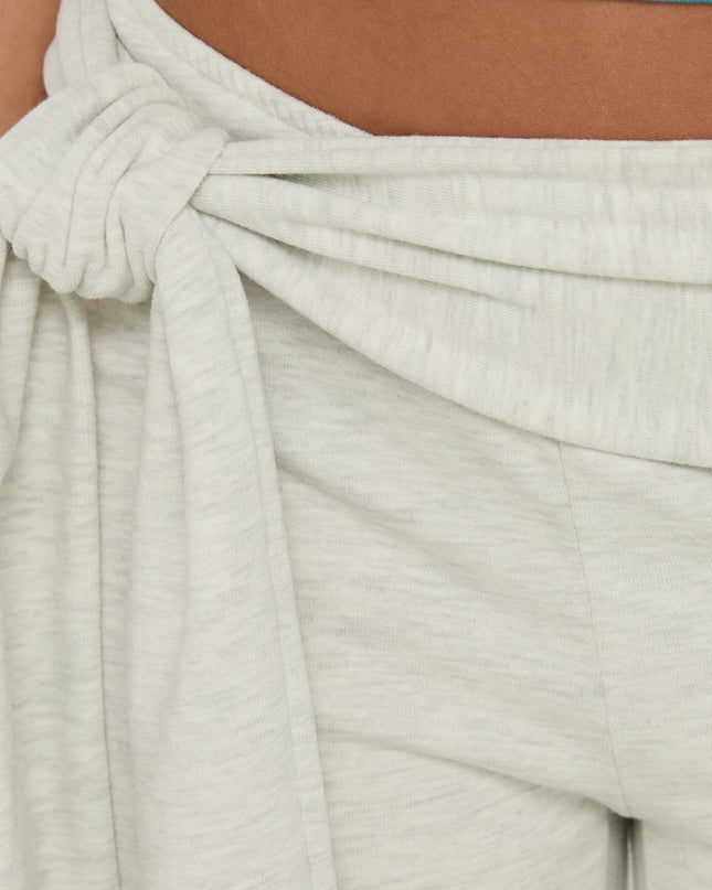 Allena Gaucho Tie Detail Shorts Grey Marle