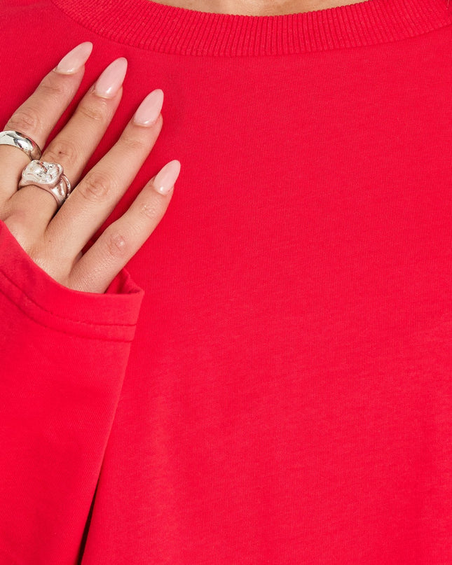 Settle Down Long Sleeve Top Red