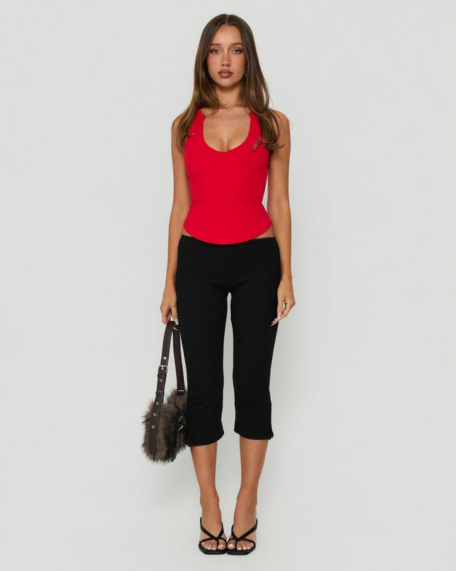 Baseline Rib Capri Pants Black