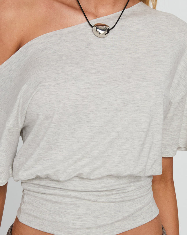 Ashlinn Off Shoulder Drapey Top Grey