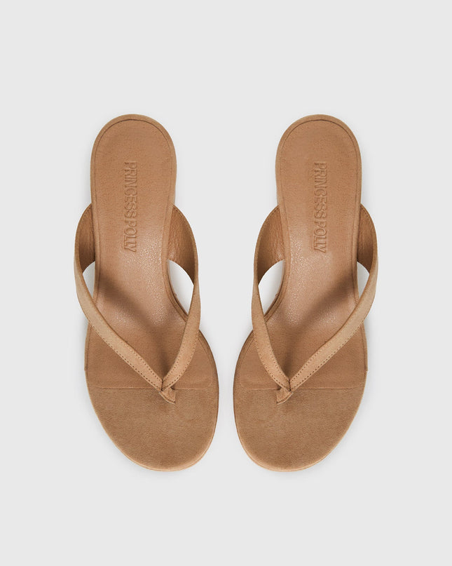 Kamiko Wedged Heels Tan Faux Suede