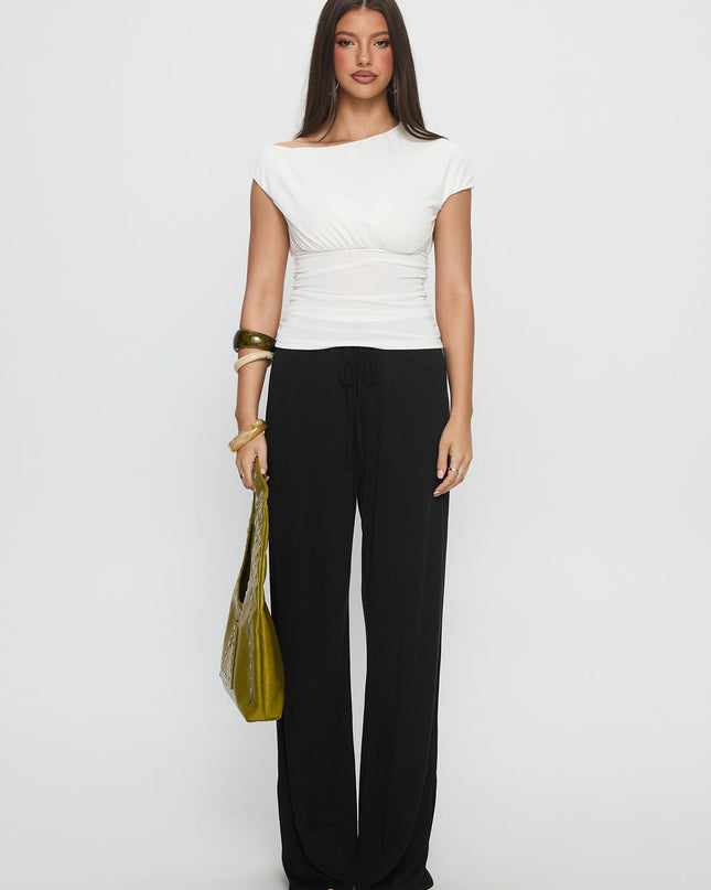 Emelyne Cinched Waist Top White