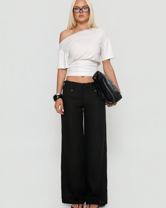 Ashlinn Off Shoulder Drapey Top White