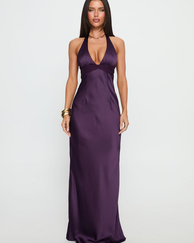Odyssa Halter Maxi Dress Purple Petite