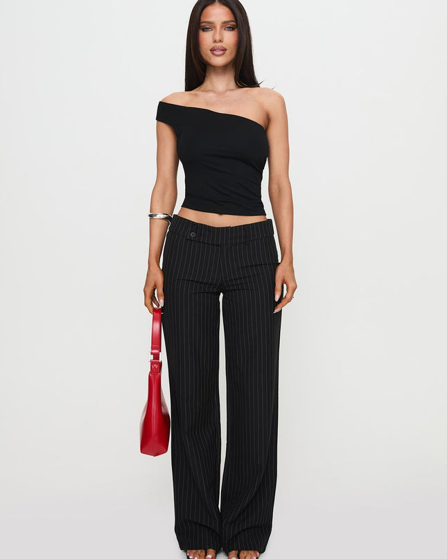 Socialista Pinstripe Pant Black