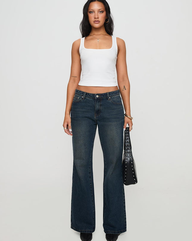 Baseline Square Neck Rib Tank Top White