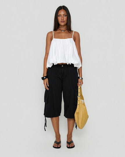 Hudsen Longline Cargo Shorts Washed Black