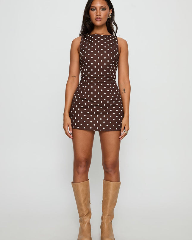 Yumiko Romper Brown Polka Dot