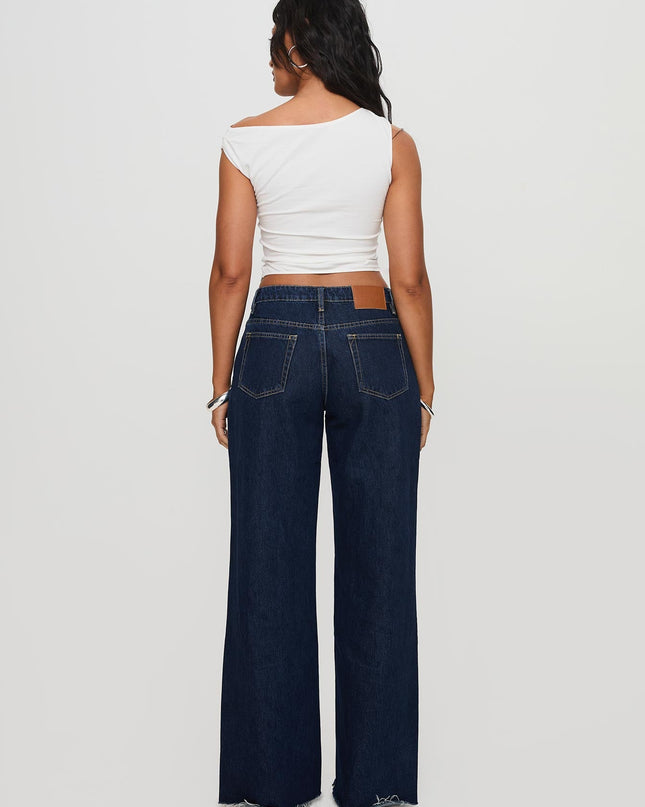 Darla Low Rise Straight Leg Jean Dark Blue Wash