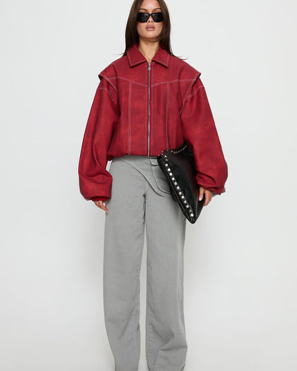 Vista Bomber Jacket Crimson
