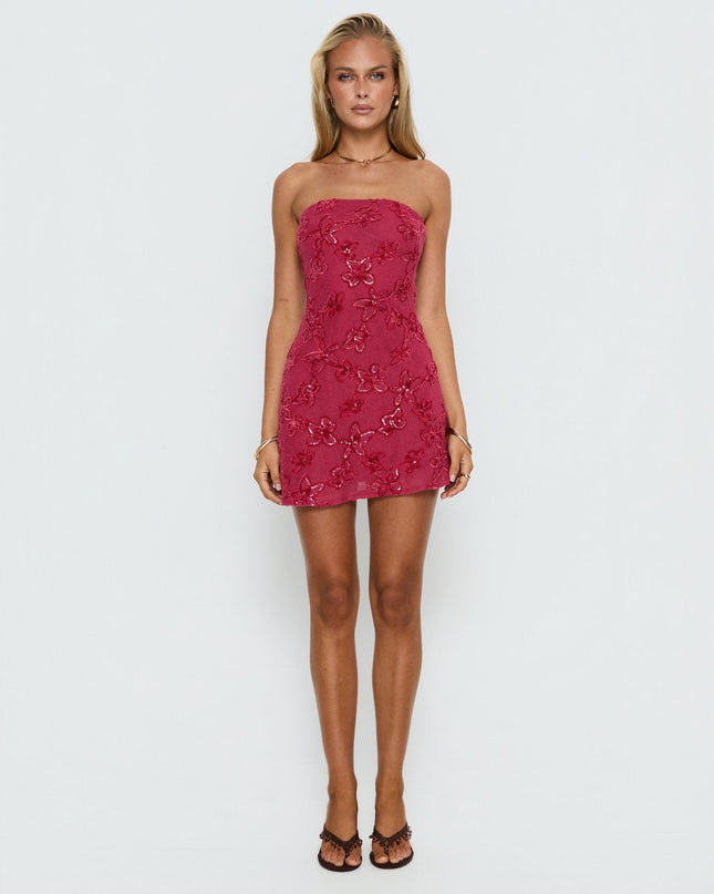 Mimosie Strapless Mini Dress Burgundy