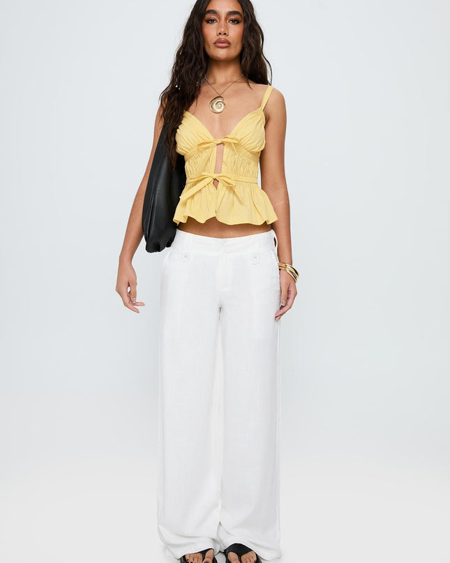 Pedra Wide Leg Pant White