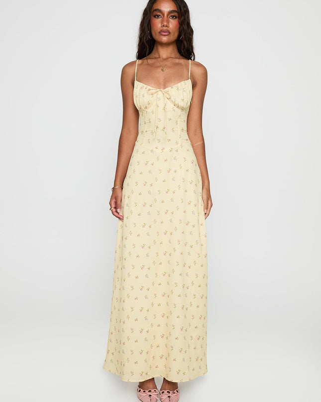 Members Only Maxi Dress Yellow Floral