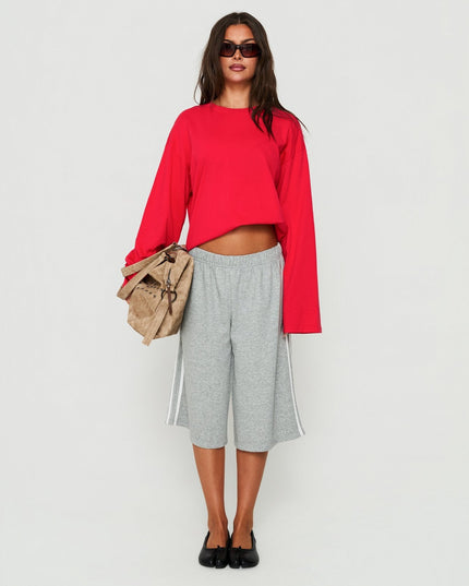 Settle Down Long Sleeve Top Red