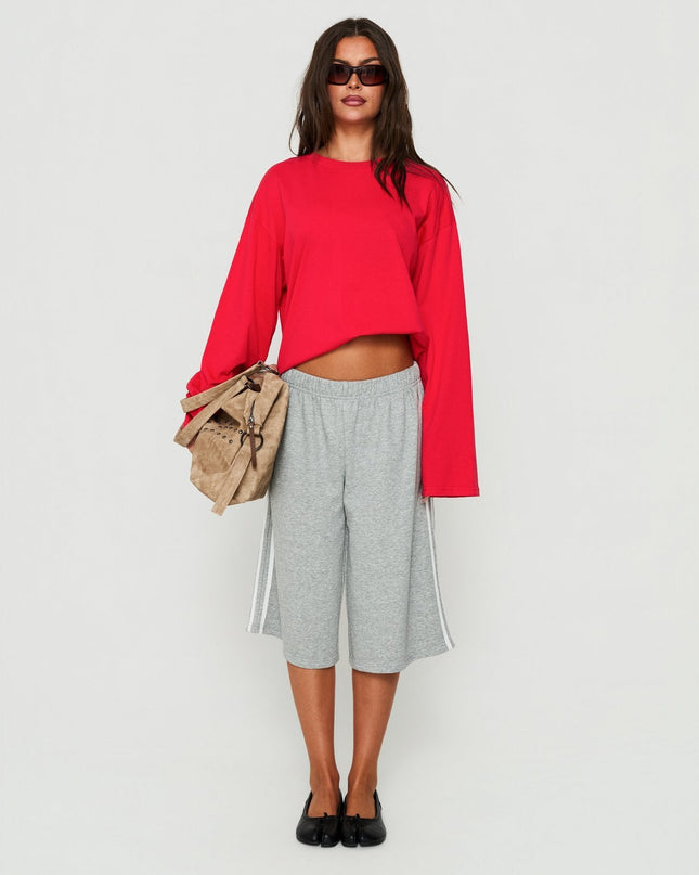Settle Down Long Sleeve Top Red